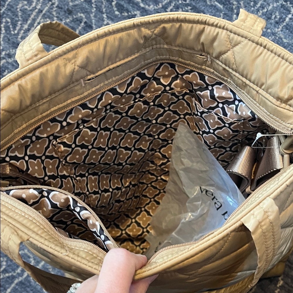 Vera Bradley Quilted Gold Tote Bag - Picture 4 of 5